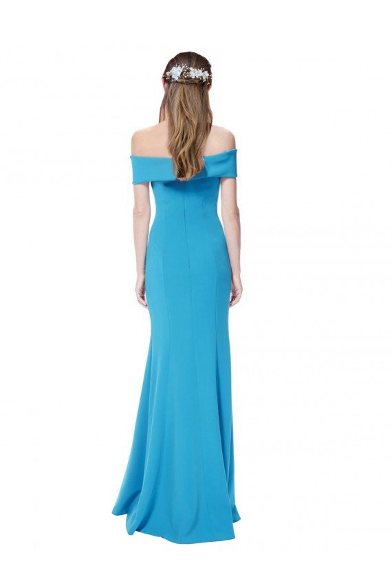 Off the Shoulder Formal Crepe Bridesmaid Dress / Prom Dress with Fitted Silhouette Bristol
