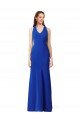 Halter V-Neck Long A-Line Formal Crepe Bridesmaid Dress / Prom Dress Bristol