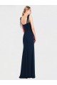 Flat Tie Shoulder Crepe Trumpet Bridesmaid Dress / Prom Dress with Front Slit Bristol