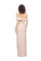Off the Shoulder Long Formal Crepe Bridesmaid Dress / Prom Dress with Waist Tie and Slit Bristol