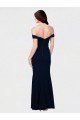Mermaid Off the Shoulder Long Formal Crepe Bridesmaid Dress / Prom Dress with Low Back Bristol