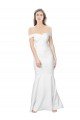 Mermaid Off the Shoulder Long Formal Crepe Bridesmaid Dress / Prom Dress with Low Back Bristol