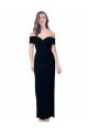 Off the Shoulder Long Full Length Formal Crepe Bridesmaid Dress / Prom Dress with Side Split Bristol