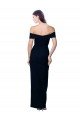 Off the Shoulder Long Full Length Formal Crepe Bridesmaid Dress / Prom Dress with Side Split Bristol