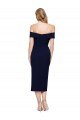 Midi Length Short Formal Crepe Bridesmaid Dress / Cocktail Prom Dress with Side Split Bristol