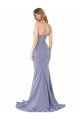 Long Strapless Sweetheart Sweep Train Formal Crepe Bridesmaid Dress / Prom Dress with Low Back Bristol