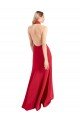 Sleek Fit and Flare High Neck Halter Stretch Formal Crepe Bridesmaid Dress / Prom Dress with Open Back Bristol