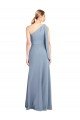 Draped Flutter Sleeves One Shoulder Stretch Formal Crepe Bridesmaid Dress / Prom Dress Bristol