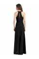 Sleek Halter V-Neck Long A-Line Stretch Formal Crepe Bridesmaid Dress / Prom Dress with Front Slit Bristol