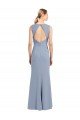 Boat Neckline and Sleek Fit and Flare Crepe Bridesmaid Dress with Keyhole Back Bristol