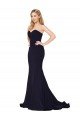 Sweetheart High Neck Sweep Train Sleeveless Formal Crepe Bridesmaid Dress / Prom Dress Bristol