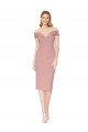 Cocktail Knee Length Off the Shoulder Sweetheart Formal Crepe Bridesmaid Dress / Prom Dress Bristol
