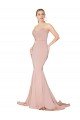 Sweep Train Sweetheart Long Mermaid Formal Crepe Bridesmaid Dress / Prom Dress Low Back Bristol