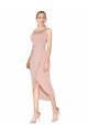 Knee Length One Shoulder Formal Crepe Short Wrap Bridesmaid Dress / Prom Dress Bristol