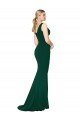 V-Neck Floor Length Long Formal Crepe Mermaid Bridesmaid Dress / Prom Dress Bristol