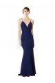 Deep V-Neck Spaghetti Straps Mermaid Formal Crepe Bridesmaid Dress / Prom Dress Bristol