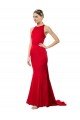 High Neck Mermaid Open Back Formal Crepe Maxi Bridesmaid Dress / Prom Dress with Train Detail Bristol