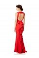High Neck Maxi Formal Crepe Bridesmiad Dress with Exaggerated Back Ruffle Bristol