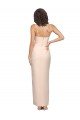 Long Full Length Ruffles Strapless Low Back Crepe Bridesmaid Dress / Prom Dress with Straps Bristol