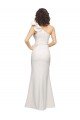 One Shoulder Long Full Length Formal Crepe Bridesmaid Dress / Prom Dress with Ruffles and Side Split Bristol