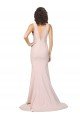 Deep Plunging V-Neckline Full Length Formal Crepe Bridesmaid Dress / Prom Dress with Deep V-Backline Bristol