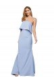 Strapless Full Length Formal Crepe Bridesmaid Dress / Prom Dress with Bodice Overlay Bristol