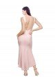 High Neck Low V-Back Cocktail Midi Length Formal Crepe Bridesmaid Dress / Prom Dress Bristol
