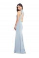 Halter Bow Neck Open Back Soft Full Length Trumpet Bridesmaid Dress / Prom Dress Bristol