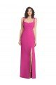 Wide Strap Notch Empire Waist Bridesaid Dress with Front Slit Bristol
