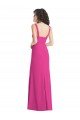 Wide Strap Notch Empire Waist Bridesaid Dress with Front Slit Bristol