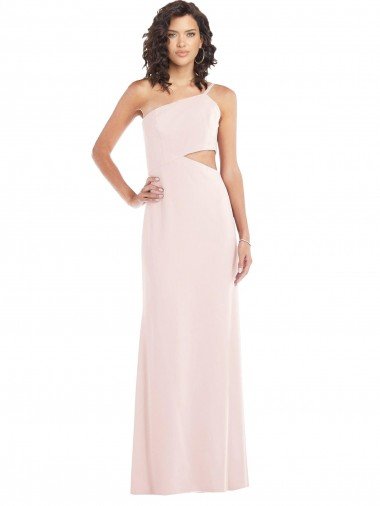 Flirty One Shoulder Midriff Cutout Maxi Formal Crepe Bridesmaid Dress / Prom Dress Bristol