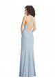 High Neck Halter Formal Crepe Bridesmaid Dress / Prom Dress with Twist Criss Cross Back Bristol
