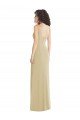 Wide Strap Slash Cutout Empire Formal Crepe Bridesmaid Dress / Prom Dress with Front Slit Bristol
