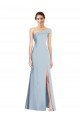 Asymmetrical Off the Shoulder Cuff Trumpet Formal Crepe Bridesmaid Dress / Prom Dress With Front Slit Bristol