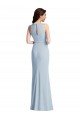 Halter Maxi Bridesmaid Dress / Prom Dress with Cascade Ruffle Slit Bristol