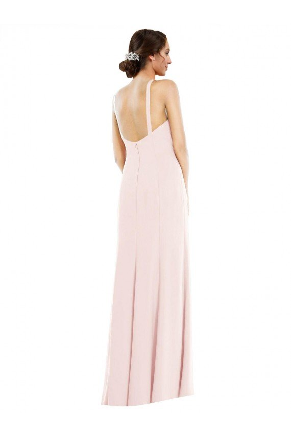 Criss Cross Halter Princess Line Trumpet Formal Crepe Bridesmaid Dress / Prom Dress Bristol