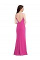 Open Back High Neck Halter Trumpet Formal Crepe Bridesmaid Dress / Prom Dress Bristol