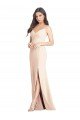 Seamed Bodice Crepe Trumpet Bridesmaid Dress / Prom Dress with Front Slit Bristol