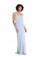Slim Square Neck Fit and Flare Full Length Stretch Crepe Bridesmaid Dress / Prom Dress Bristol