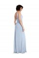 Slim Square Neck Fit and Flare Full Length Stretch Crepe Bridesmaid Dress / Prom Dress Bristol