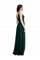 Slim A-Line V-Neck Full Length Formal Crepe Bridesmaid Dress / Prom Dress with Side Slit Bristol