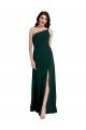 A-Line Slim One Shoulder Formal Crepe Bridesmaid Dress / Prom Dress with Asymmetrical Straps and Side Slit Bristol