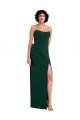Scooped Strapless Neckline Formal Crepe Bridesmaid Dress / Prom Dress with Side Slit Bristol