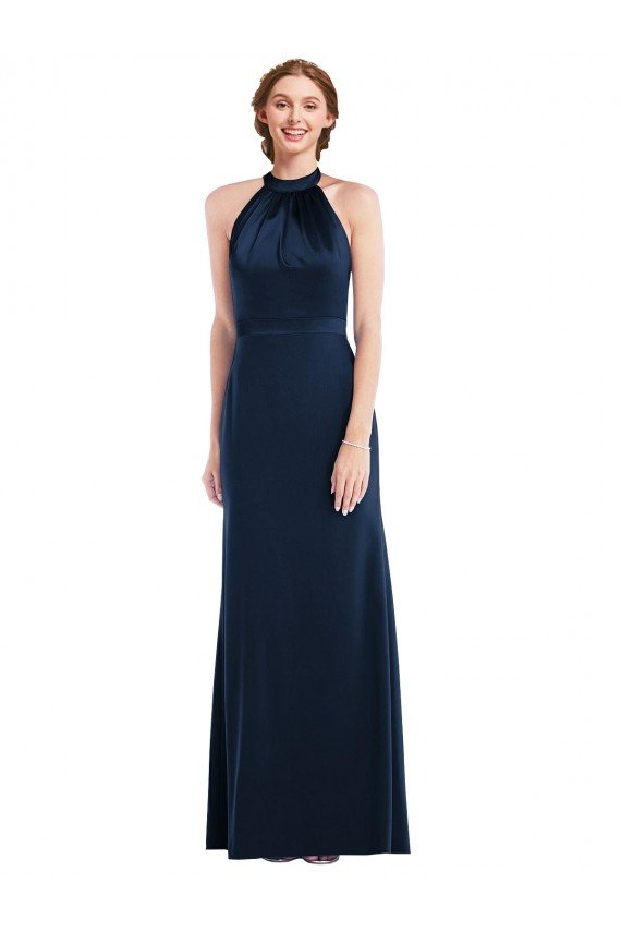 High Neck Open Back Long Maxi Bridesmaid Dress / Prom Dress Bristol
