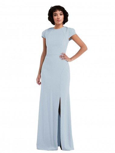 Cap Sleeve Cutout Tie Back Trumpet Bridesmaid Dress Bristol