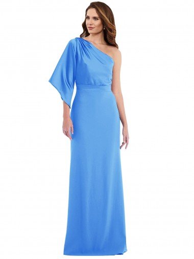 One Shoulder Bell Sleeves Trumpet Bridesmaid Dress / Prom Dress Bristol