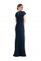 Soft Bow Blouson Bodice Trumpet Formal Crepe Bridesmaid Dress / Prom Dress Bristol