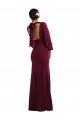 Bishop Sleeve Open Back Trumpet Formal Crepe Bridesmaid Dress / Prom Dress with Scarf Tie Bristol