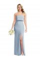 Strapless Overlay Bodice Crepe Maxi Bridesmaid Dress / Prom Dress with Front Slit Bristol