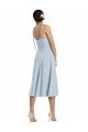 Midi Cocktail Length Bustier Crepe Bridesmaid Dress / Prom Dress with Back Bow Straps Bristol